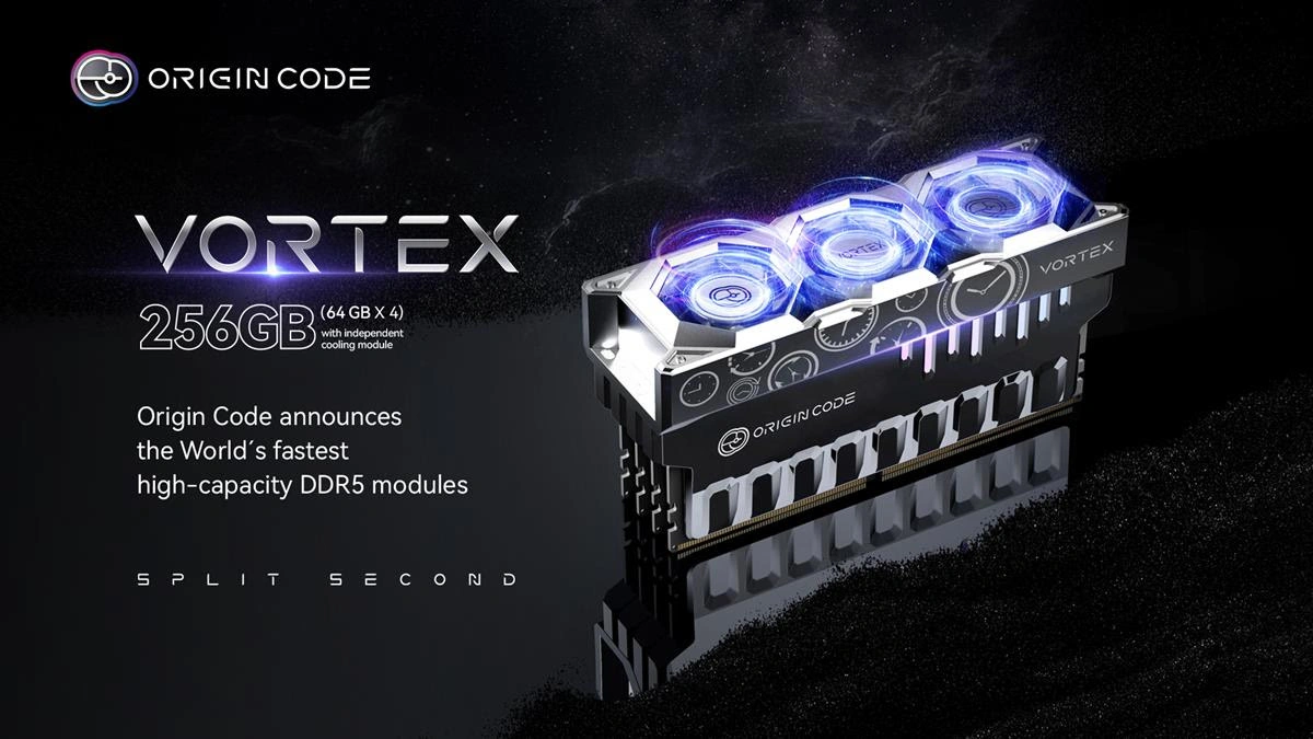 オリジンコード、グラフィックカードのようなアクティブ冷却システムを搭載したVORTEX DDR5メモリキットを発表