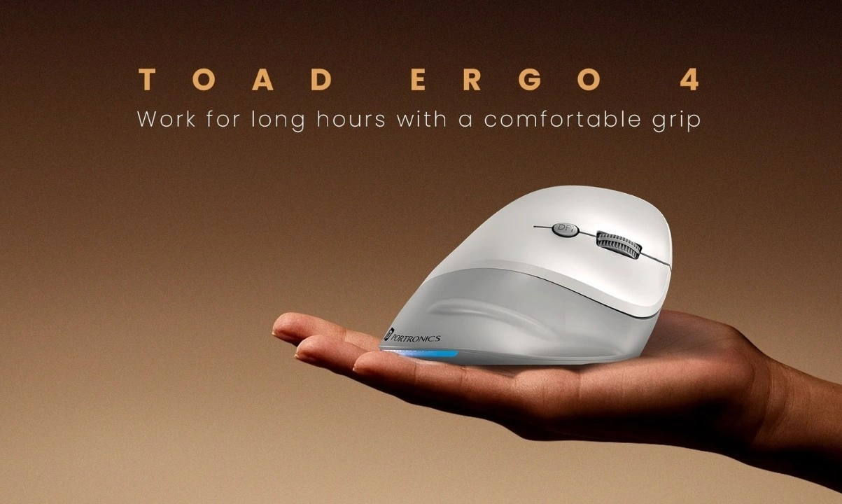 Portronics、10ドルの縦型マウス「Toad Ergo 4」を発売