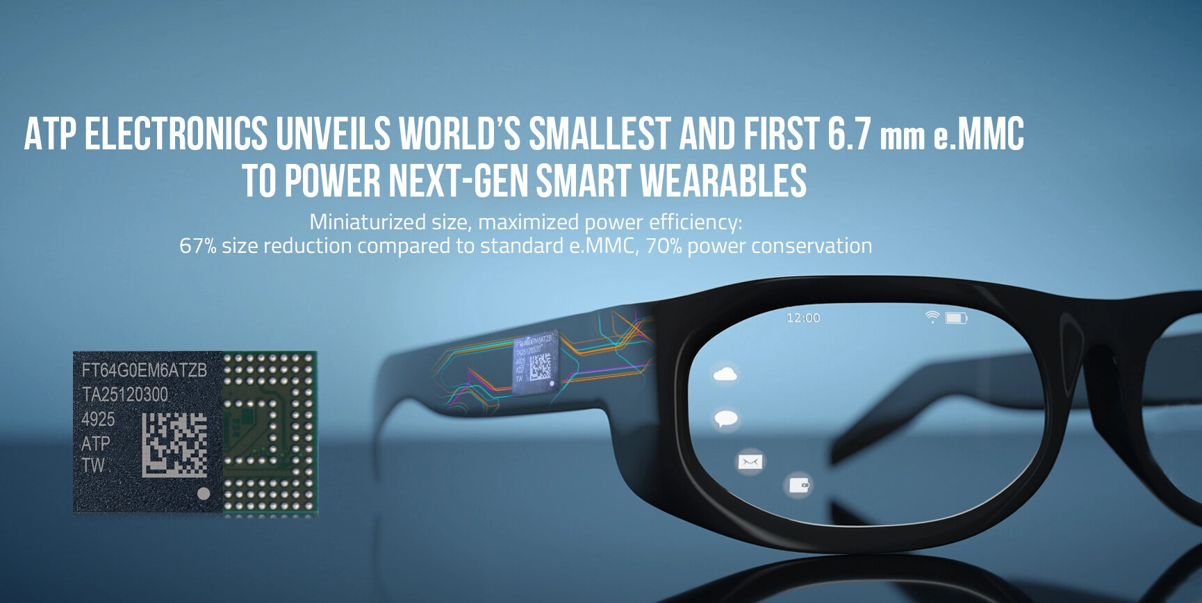 ATP Electronics、次世代ウェアラブル向け最小eMMCメモリチップを発表