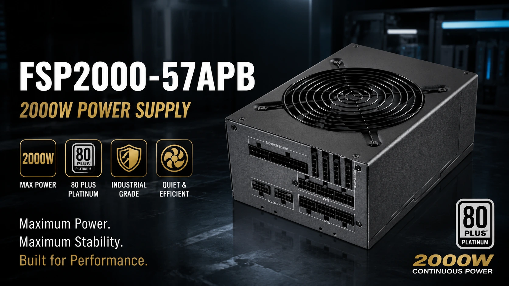 2000WのATX 3.1対応電源ユニット「FSP2000-57APB」が発表されました